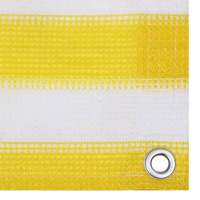 vidaXL Balkon-Sichtschutz Gelb und Weiß 120x600 cm HDPE