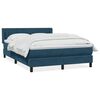 vidaXL Boxspringbett mit Matratze Dunkelblau 140x210 cm Samt