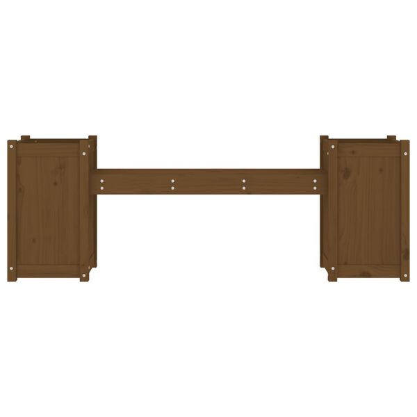 vidaXL Gartenbank mit Pflanzkübeln Honigbraun 180x36x63 cm Massivholz