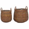 vidaXL Blumentopf K&ouml;rbchen mit Speicher 2 pcs Braun Lacak Rattan