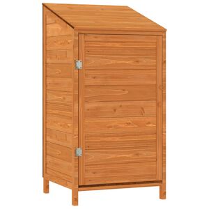 vidaXL Ger&auml;teschuppen Braun 55x52x112 cm Massivholz Tanne