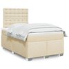 vidaXL Boxspringbett mit Matratze Creme 120x200 cm Stoff