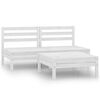 vidaXL 3-tlg. Garten-Lounge-Set Wei&szlig; Kiefer Massivholz