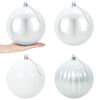 vidaXL Weihnachtskugel-Set XXL 4 stk. Wei&szlig; Durchmesser 20 cm