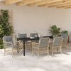 vidaXL Garten Essgruppe mit Kissen 7 pcs Beige Poly-Rattan