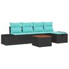 vidaXL Gartensofa-set 6 stk. Schwarz Poly-Rattan