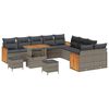 vidaXL Gartensofa-set mit Kissen 17 pcs Grau Poly-Rattan