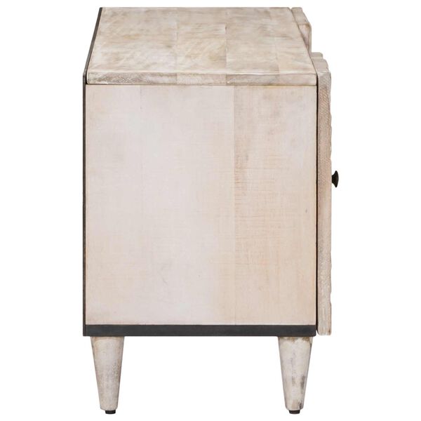 vidaXL TV-Schr&auml;nk mit T&uuml;r Wei&szlig; 105 x 33,5 x 46 cm Massivholz Mango