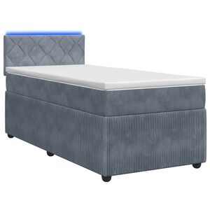 vidaXL Boxspringbett mit Matratze Dunkelgrau 80 x 200 cm Samt