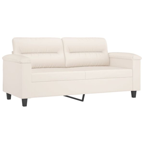 vidaXL 2-Sitzer-Sofa mit Kissen Beige 140 cm Mikrofasergewebe