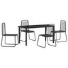 vidaXL Garten Essgruppe 5 pcs Schwarz Pulverbeschichteter Stahl