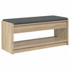 vidaXL Flurbank mit Kissen mit Regal Sonoma-Eiche 103 x 38 x 45 cm