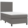 vidaXL Boxspringbett mit Matratze Grau 100x200 cm Kunstleder