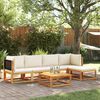 vidaXL 6-tlg. Gartensofa-Set mit Kissen Holz Akazie & Rattan