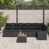 vidaXL Gartensofa-set mit Kissen 7 pcs Schwarz Poly-Rattan