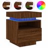 vidaXL Nachttische mit LED-Leuchten 2 Stk. Braun Eiche 40x39x48,5 cm
