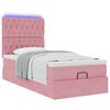 vidaXL Ottoman-Bett mit Matratzen & LEDs Rosa 100x200 cm Samt