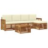 vidaXL Outdoor-Sofagarnitur mit Kissen 6 pcs Natur und Creme