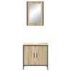 vidaXL Badezimmerm&ouml;bel-Set mit Regal mit T&uuml;r 2 pcs Braun Holzwerkstoff