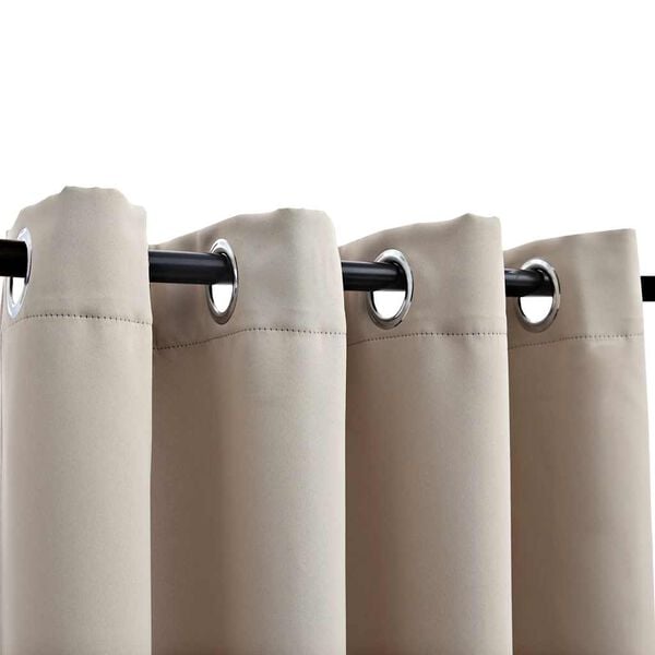 vidaXL Verdunkelungsvorh&auml;nge mit Metall&ouml;sen 2 Stk. Beige 140x225 cm