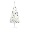 vidaXL K&uuml;nstlicher Weihnachtsbaum mit Beleuchtung & Kugeln Wei&szlig; 210 cm
