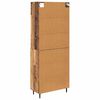 vidaXL Highboard Altholz 69,5 x 34 x 180 cm Engineered Wood und Glas