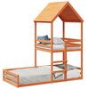 vidaXL Etagenbett mit Dach Wachsbraun 80x200 cm Massivholz Kiefer