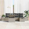 vidaXL Garten-Sofa-Set 6 pcs Hellgrau Poly-Rattan
