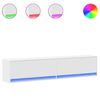 vidaXL TV-Wandschrank mit LED Wei&szlig; 180x31x38 cm