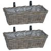 vidaXL H&auml;ngender Blumentopf Korb 2 pcs Grau 48 x 22 x 15 cm