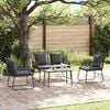 vidaXL Gartenmöbel Set mit Kissen 4 pcs Schwarz und Anthrazit