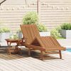 vidaXL Sonnenliege mit Kissen 1-Person 2 pcs Braun Massivholz Teak