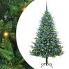 vidaXL K&uuml;nstlicher vorbeleuchteter Weihnachtsbaum mit Kugelset Gr&uuml;n