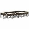 vidaXL 17-tlg. Garten-Essgruppe mit Kissen Braun Poly Rattan