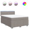 vidaXL Boxspringbett mit Matratze Taupe 160x200 cm Stoff