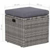 vidaXL 6-tlg. Garten-Lounge-Set mit Auflagen Poly Rattan Grau