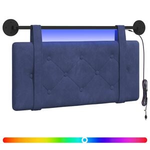vidaXL H&auml;ngendes Kopfteil Mit LED Licht Polizeiblau Samt