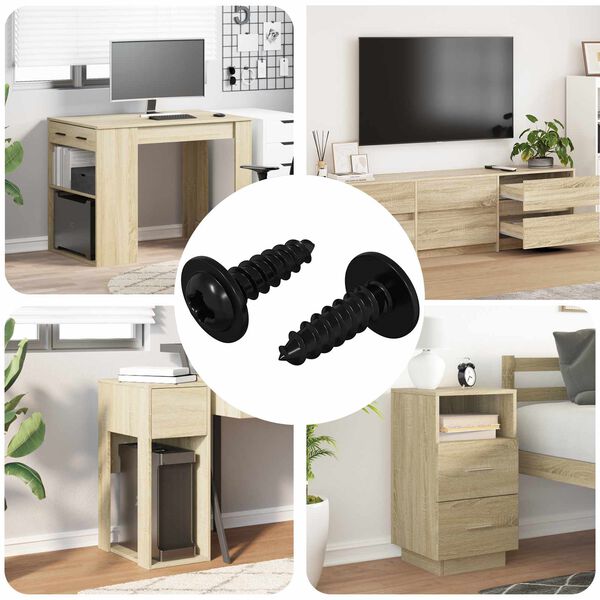 vidaXL Selbstschneidender Nagel 2 pcs Schwarz 3,5 x 12 mm Eisen