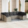 vidaXL Gartensofa-set Hellgrau Poly-Rattan