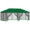 vidaXL Pavillon mit Seitenw&auml;nden 6 x 3 m Gr&uuml;n Polyester und Stahl