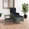 vidaXL 2-tlg. Garten-Lounge-Set mit Auflagen Poly Rattan Hellgrau