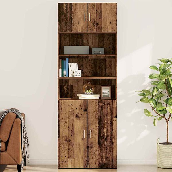 vidaXL Wandschrank Altholz 80 x 42,5 x 40 cm Holzwerkstoff