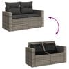vidaXL 6-tlg. Garten-Sofagarnitur mit Kissen Grau Poly Rattan
