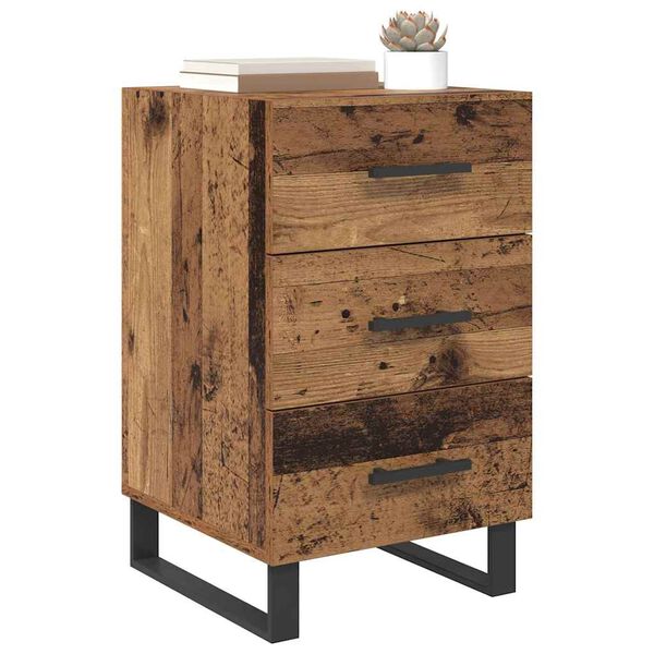 vidaXL Nachttisch mit Schubladen Altholz 40 x 40 x 66 cm Holzwerkstoff