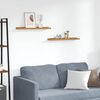 vidaXL Wandregal mit Regal 2 pcs Beige 60 x 9 x 3 cm Holzwerkstoff