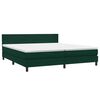 vidaXL Boxspringbett mit Matratze & LED Dunkelgr&uuml;n 180x220 cm Samt