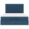 vidaXL Ottoman-Bett mit Matratze & LEDs Blau 140x200 cm Stoff