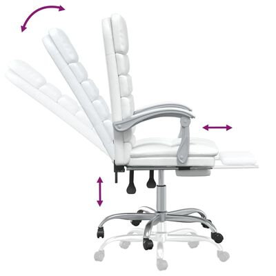 vidaXL Bürostuhl mit Massagefunktion Weiß Kunstleder