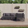 vidaXL 4-tlg. Garten-Lounge-Set mit Kissen Anthrazit Stahl