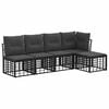 vidaXL Outdoor-Sofagarnitur 5 stk. 5-Sitzer Schwarz Polyester